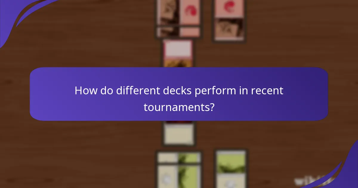 How do different decks perform in recent tournaments?