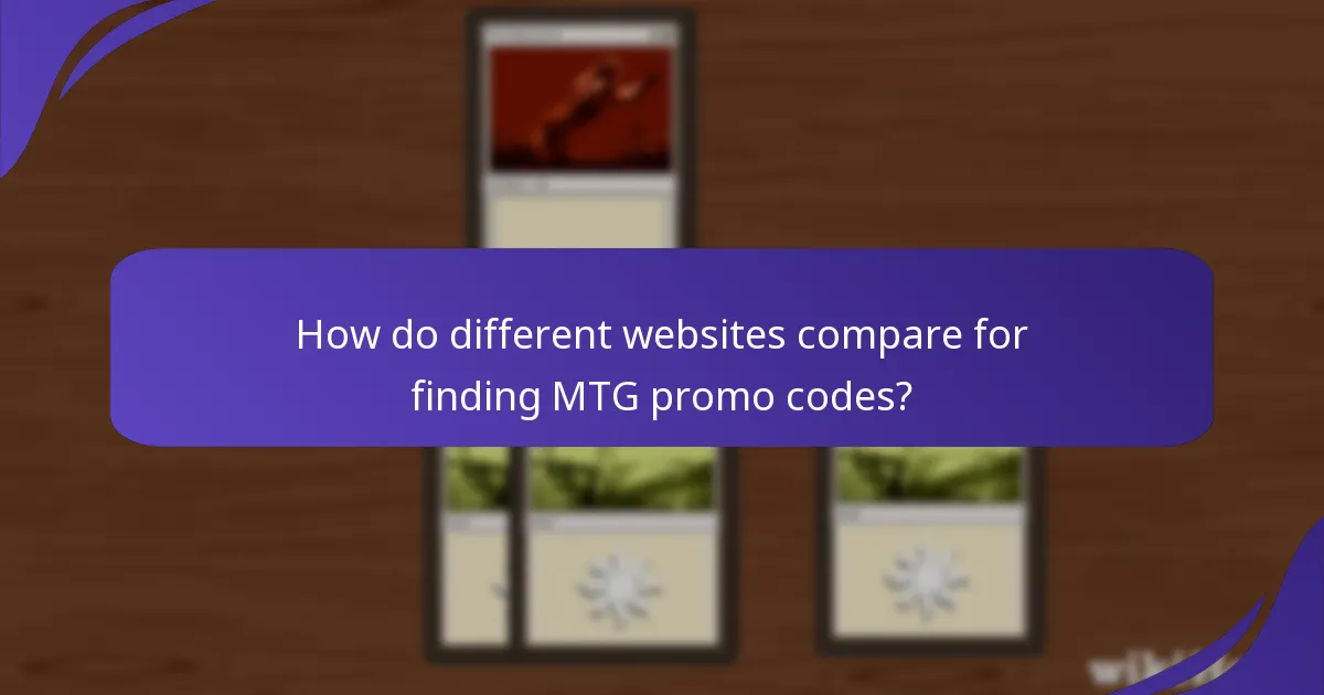 How do different websites compare for finding MTG promo codes?