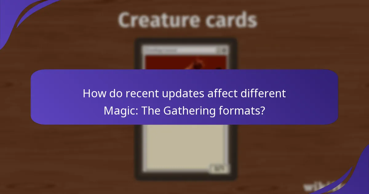 How do recent updates affect different Magic: The Gathering formats?