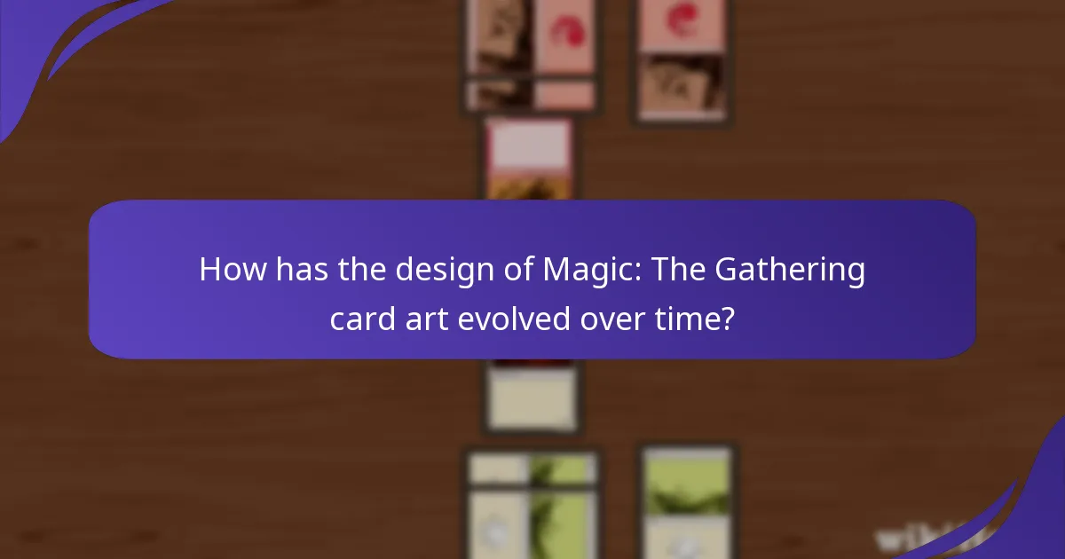 How has the design of Magic: The Gathering card art evolved over time?