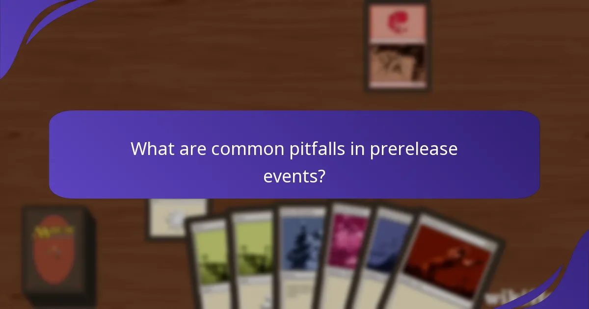 What are common pitfalls in prerelease events?