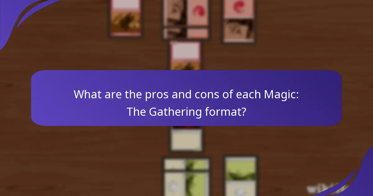 What are the pros and cons of each Magic: The Gathering format?
