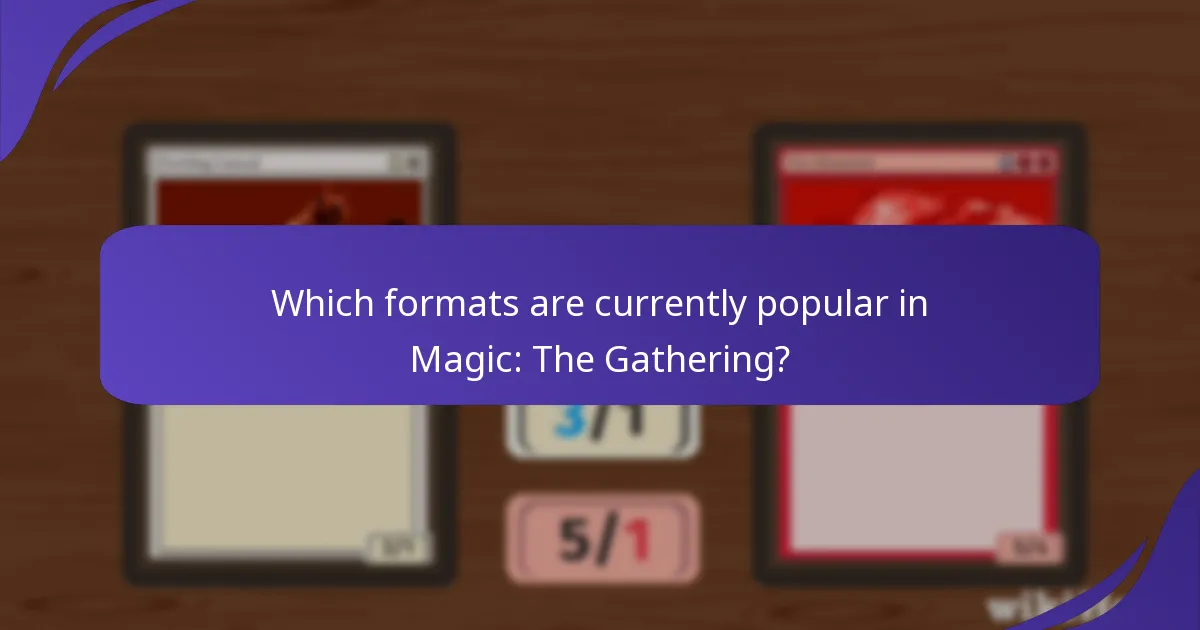 Which formats are currently popular in Magic: The Gathering?
