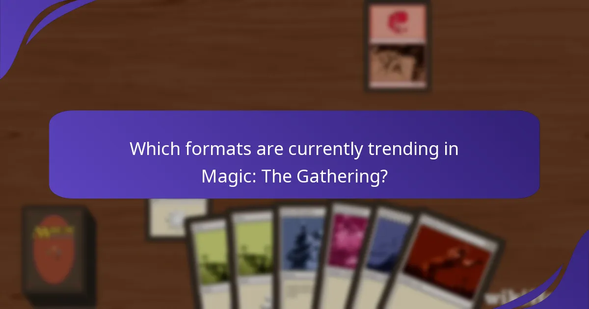 Which formats are currently trending in Magic: The Gathering?
