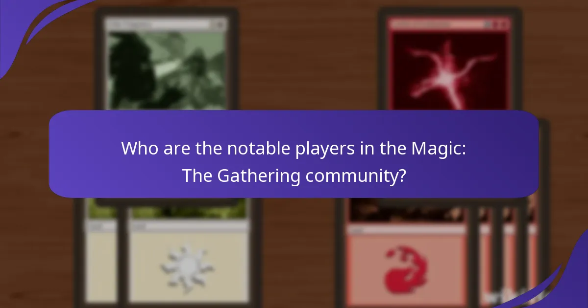 Who are the notable players in the Magic: The Gathering community?